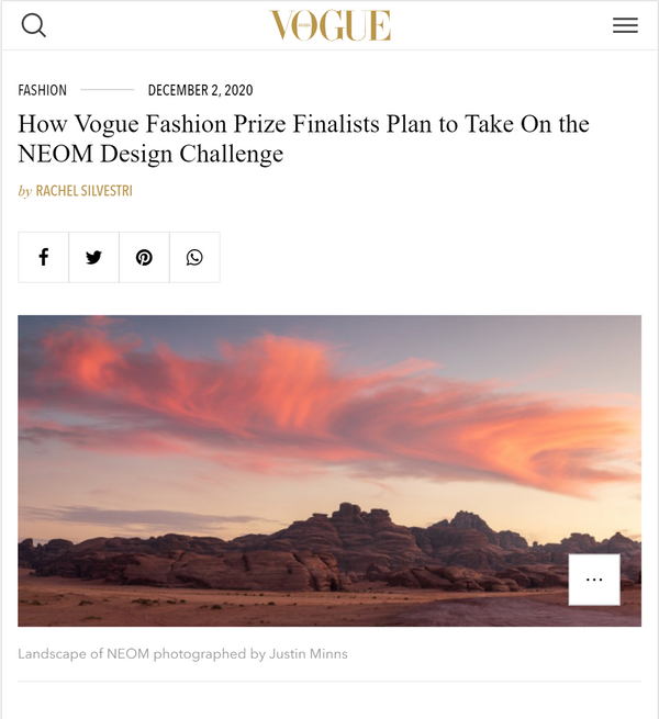 Vogue Arabia - How Vogue Fashion Prize Finalists Plan to Take On the NEOM Design Challenge