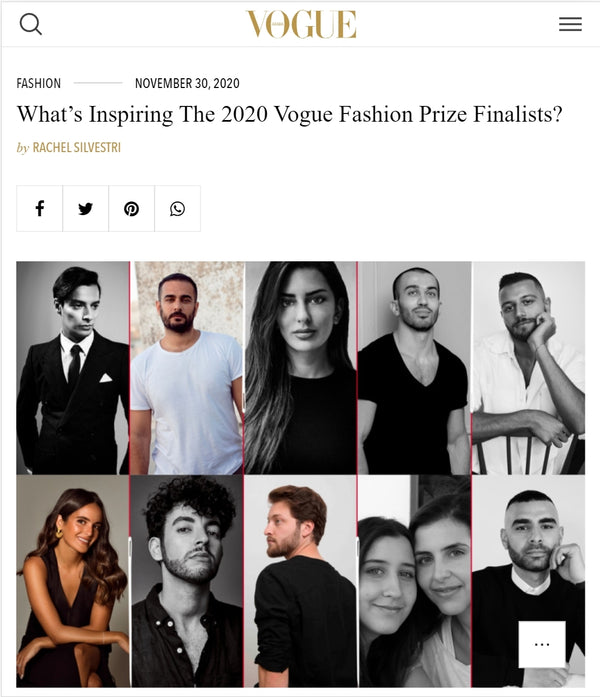 Vogue Arabia - What’s Inspiring The 2020 Vogue Fashion Prize Finalists?