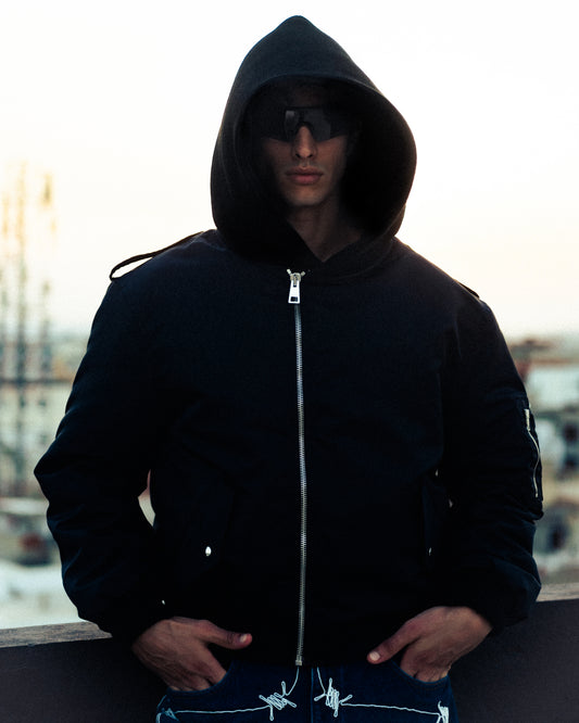 Nylon Hoodie Bomber